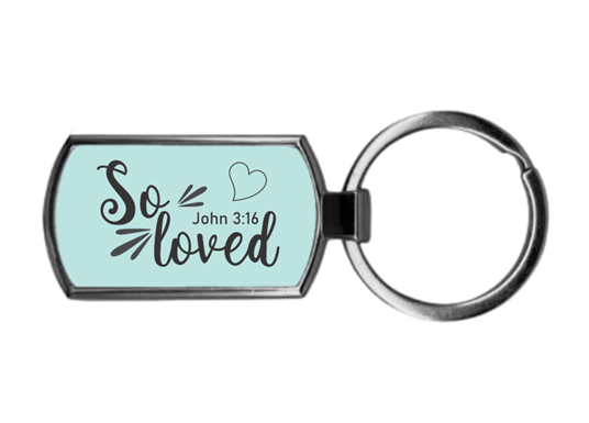 Easter Rectangular Metal Keyring